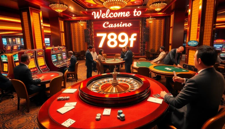 Exciting casino scene showcasing the thrill of gameplay at 789f Casino with players at the roulette table.